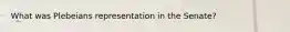 What was Plebeians representation in the Senate?