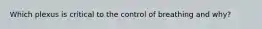 Which plexus is critical to the control of breathing and why?