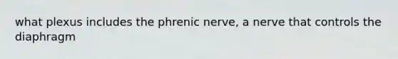 what plexus includes the phrenic nerve, a nerve that controls the diaphragm