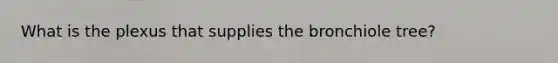 What is the plexus that supplies the bronchiole tree?