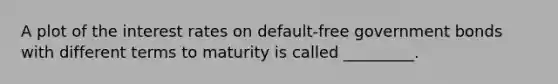 A plot of the interest rates on default-free government bonds with different terms to maturity is called _________.