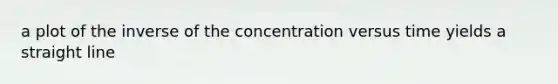 a plot of the inverse of the concentration versus time yields a straight line