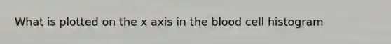 What is plotted on the x axis in the blood cell histogram