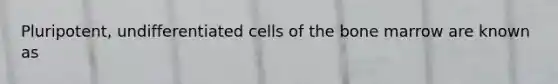 Pluripotent, undifferentiated cells of the bone marrow are known as