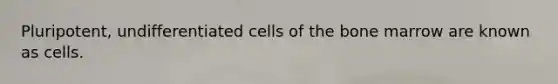 Pluripotent, undifferentiated cells of the bone marrow are known as cells.