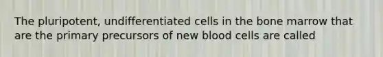 The pluripotent, undifferentiated cells in the bone marrow that are the primary precursors of new blood cells are called