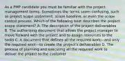 As a PMP candidate you must be familiar with the project management terms. Sometimes the terms seem confusing, such as project scope statement, scope baseline, or even the scope control process. Which of the following best describes the project scope statement? A. The description of the project deliverables B. The authorizing document that allows the project manager to move forward with the project and to assign resources to the tasks C. A document that defines all the required work—and only the required work—to create the project's deliverables D. The process of planning and executing all the required work to deliver the project to the customer