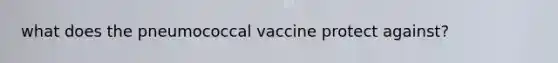 what does the pneumococcal vaccine protect against?