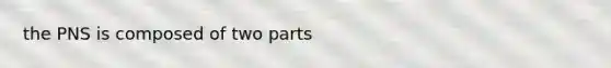 the PNS is composed of two parts