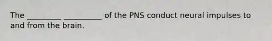 The _________ __________ of the PNS conduct neural impulses to and from the brain.