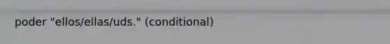 poder "ellos/ellas/uds." (conditional)