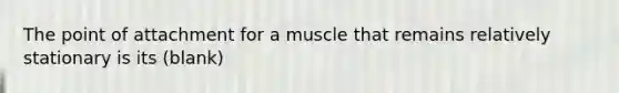 The point of attachment for a muscle that remains relatively stationary is its (blank)