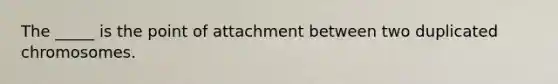 The _____ is the point of attachment between two duplicated chromosomes.