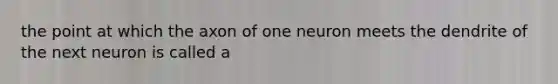 the point at which the axon of one neuron meets the dendrite of the next neuron is called a