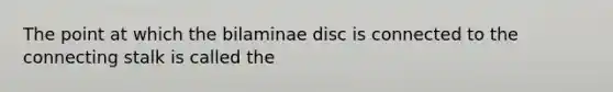 The point at which the bilaminae disc is connected to the connecting stalk is called the