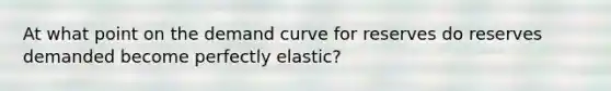 At what point on the demand curve for reserves do reserves demanded become perfectly elastic?