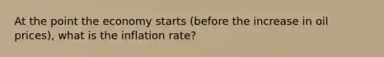 At the point the economy starts (before the increase in oil prices), what is the inflation rate?