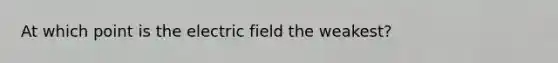 At which point is the electric field the weakest?