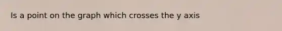 Is a point on the graph which crosses the y axis