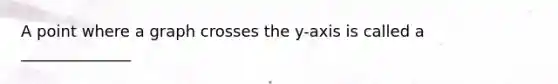 A point where a graph crosses the y-axis is called a ______________