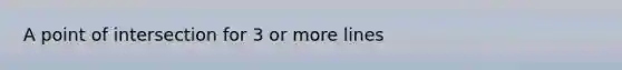 A point of intersection for 3 or more lines