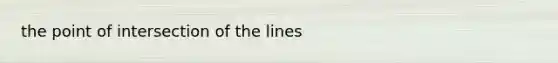 the point of intersection of the lines