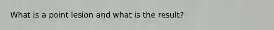 What is a point lesion and what is the result?