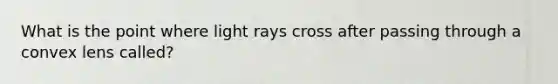 What is the point where light rays cross after passing through a convex lens called?