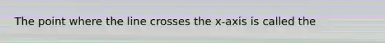 The point where the line crosses the x-axis is called the