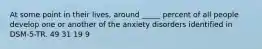 At some point in their lives, around _____ percent of all people develop one or another of the anxiety disorders identified in DSM-5-TR. 49 31 19 9