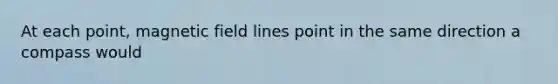 At each point, magnetic field lines point in the same direction a compass would