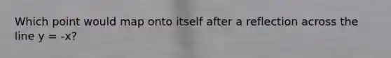 Which point would map onto itself after a reflection across the line y = -x?