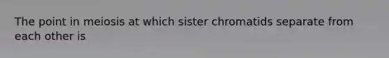 The point in meiosis at which sister chromatids separate from each other is