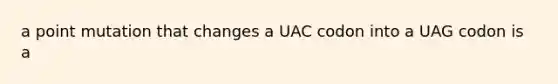 a point mutation that changes a UAC codon into a UAG codon is a