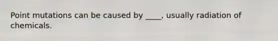 Point mutations can be caused by ____, usually radiation of chemicals.