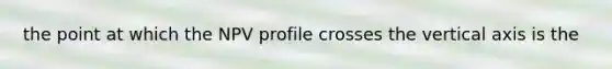 the point at which the NPV profile crosses the vertical axis is the
