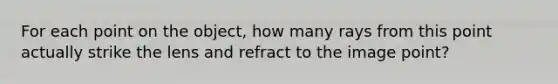 For each point on the object, how many rays from this point actually strike the lens and refract to the image point?