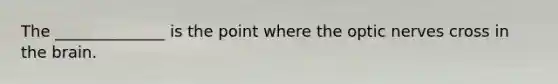 The ______________ is the point where the optic nerves cross in the brain.