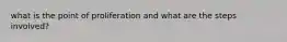 what is the point of proliferation and what are the steps involved?