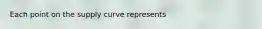 Each point on the supply curve represents