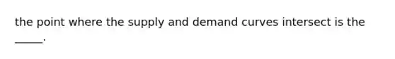 the point where the supply and demand curves intersect is the _____.