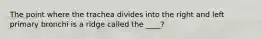 The point where the trachea divides into the right and left primary bronchi is a ridge called the ____?