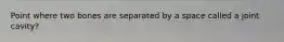 Point where two bones are separated by a space called a joint cavity?
