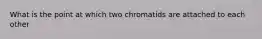 What is the point at which two chromatids are attached to each other