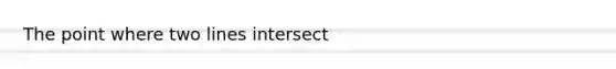 The point where two lines intersect