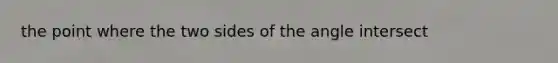 the point where the two sides of the angle intersect