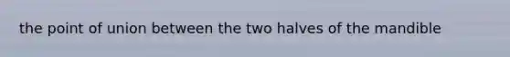 the point of union between the two halves of the mandible