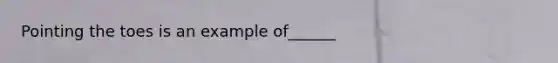 Pointing the toes is an example of______