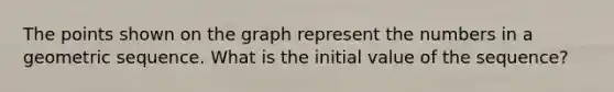 The points shown on the graph represent the numbers in a <a href='https://www.questionai.com/knowledge/kNWydVXObB-geometric-sequence' class='anchor-knowledge'>geometric sequence</a>. What is the initial value of the sequence?