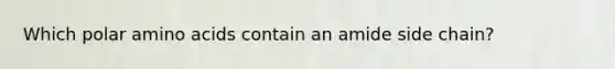 Which polar amino acids contain an amide side chain?